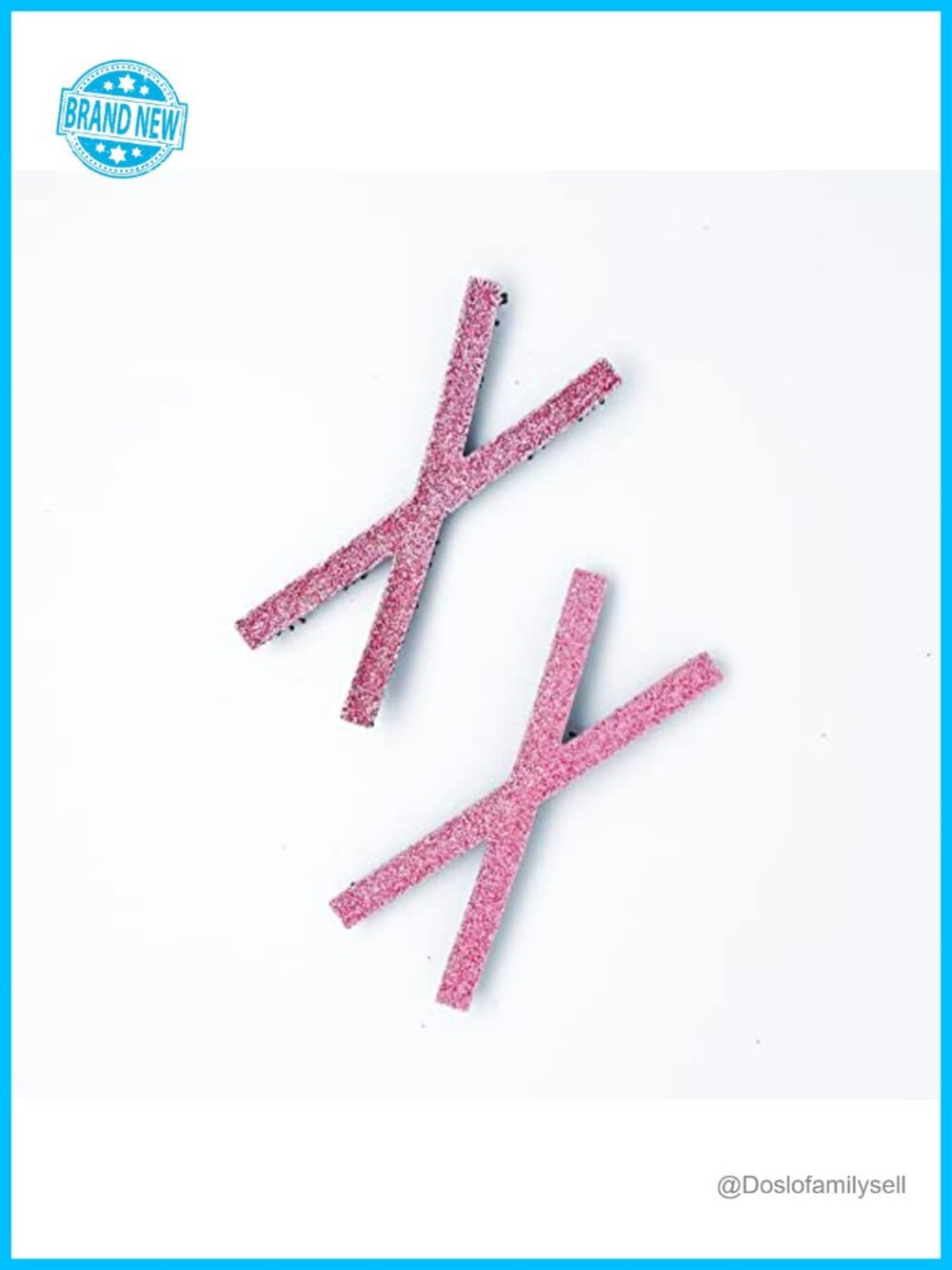 Glitter Velcro Hair Grips Headbands, 2 Pack